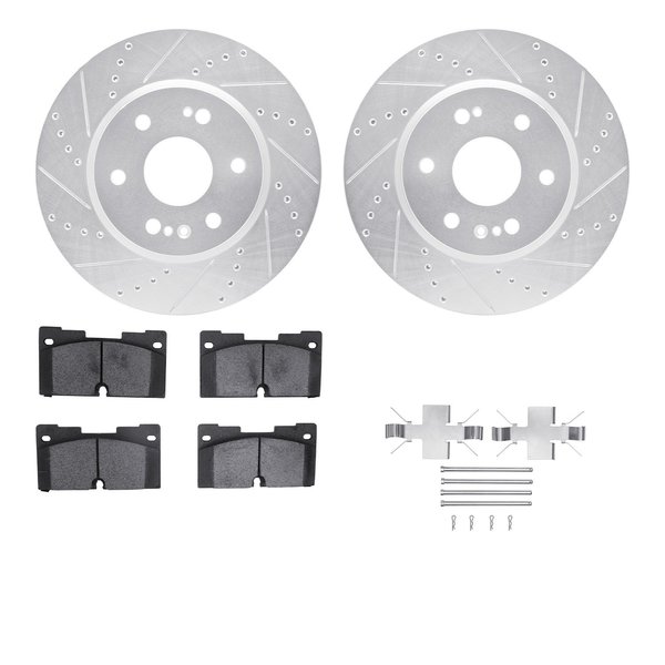 Dynamic Friction Co 7412-47016, Rotors-Drilled and Slotted-Silver w/Ultimate Duty Brake Pads incl. Hardware, Zinc Coated 7412-47016